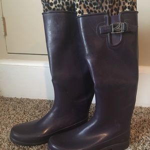 Purple Sperry Rain Boots Size 8